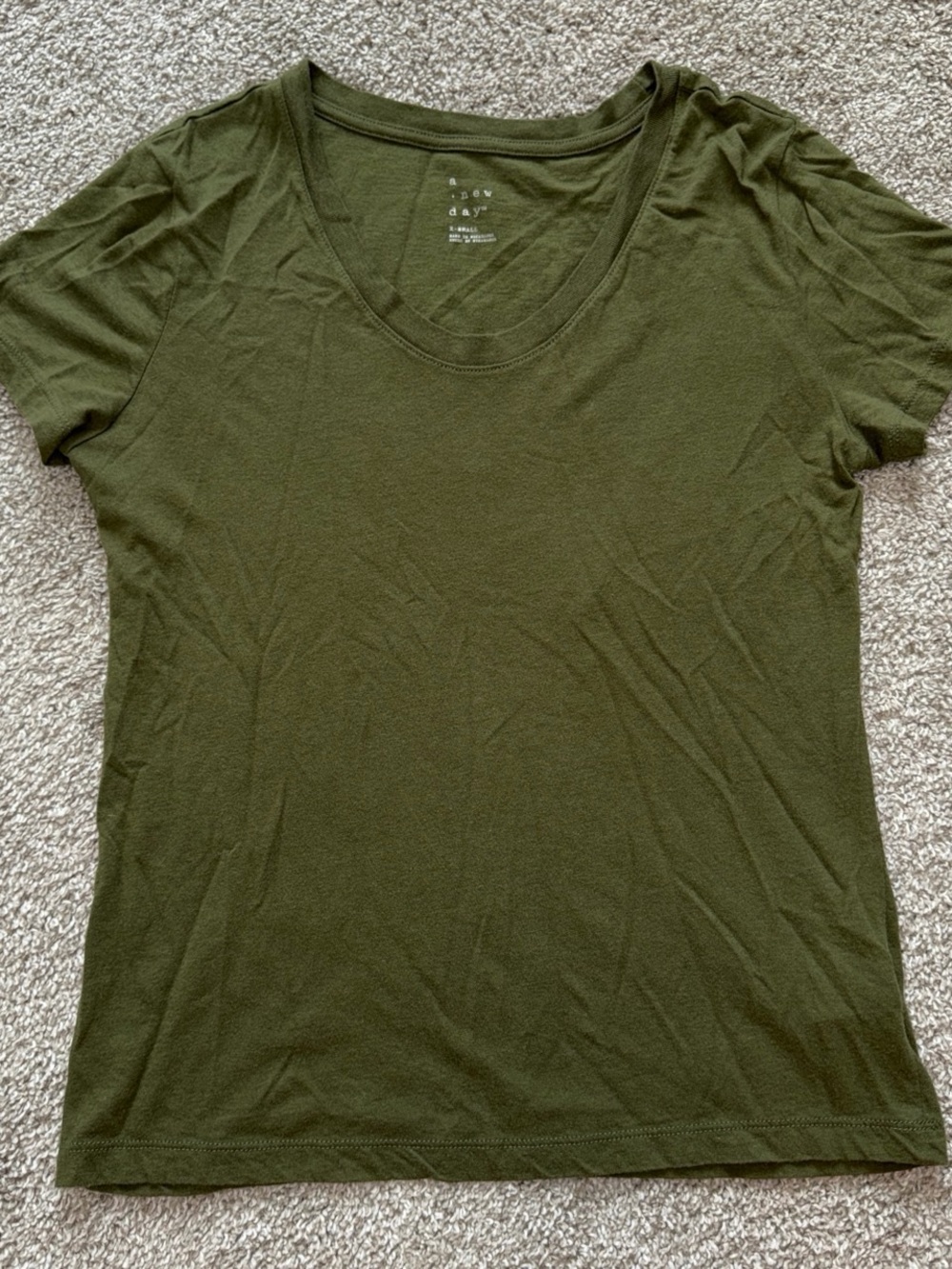 a new day Olive Scoop Neck Short Sleeve Tee